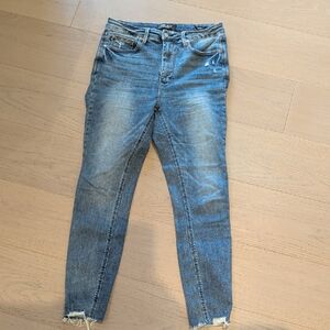 Judy Blue Distressed Light Blue Skinny Jeans